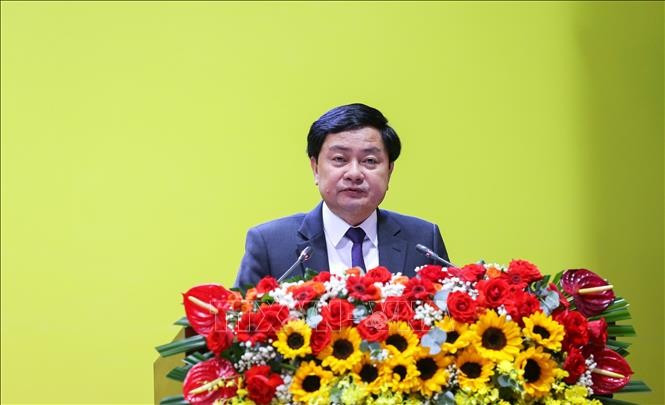 Secretary of the Tay Ninh provincial Party Committee Nguyen Van Quyet speaks at the event (Photo: VNA)