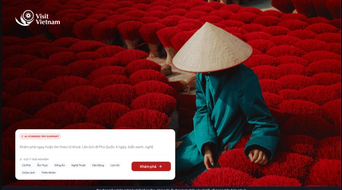 The Visit Vietnam platform serves as a centralised digital marketplace where travel agencies and service providers can present products, update information and reach travelers through an official national channel. (Photo: Sun Group)