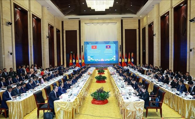 An overview of the 48th meeting of the Vietnam–Laos Intergovernmental Committee on Bilateral Cooperation (Photo: VNA)