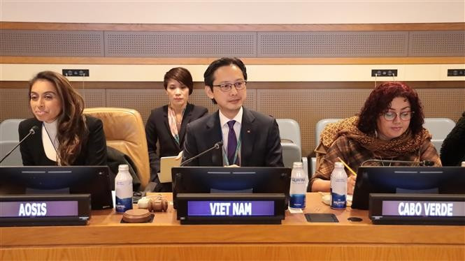 Ambassador Do Hung Viet, Permanent Representative of Vietnam to the UN, ,chairs the seminar. (Photo: VNA)