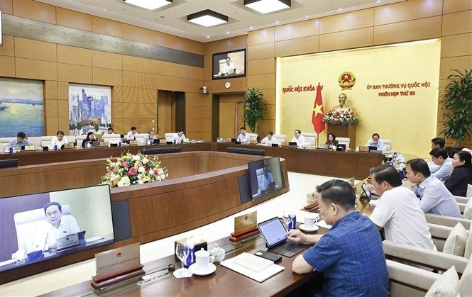 NA Chairman Tran Thanh Man speaks at the event (Photo: VNA)