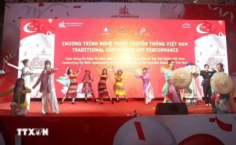 A performance at the Vietnamese traditional arts showcase in Singapore. (Photo: VNA)