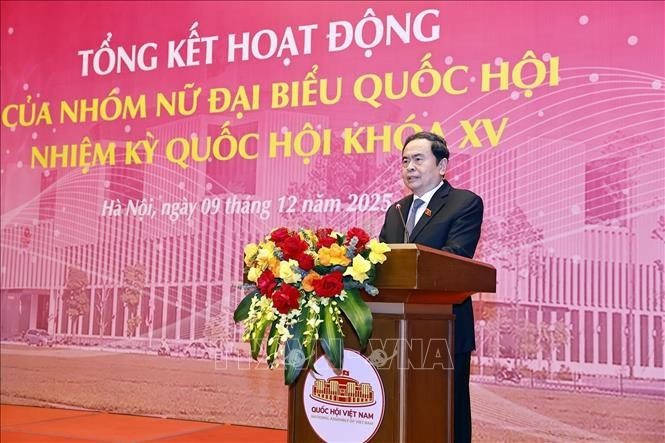 National Assembly Chairman Tran Thanh Man addresses the conference. (Photo: VNA)