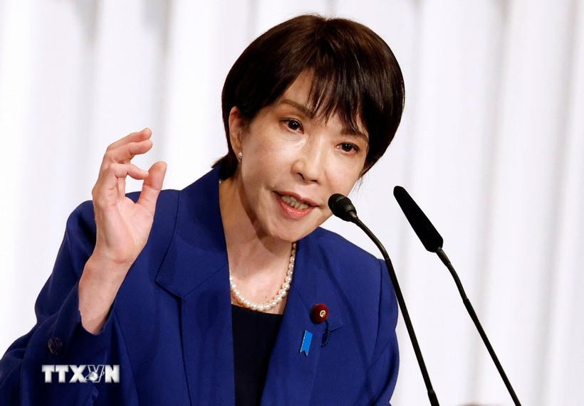 Newly elected Japanese Prime Minister Sanae Takaichi speaks in Tokyo, Japan. (Source: Xinhua/VNA)