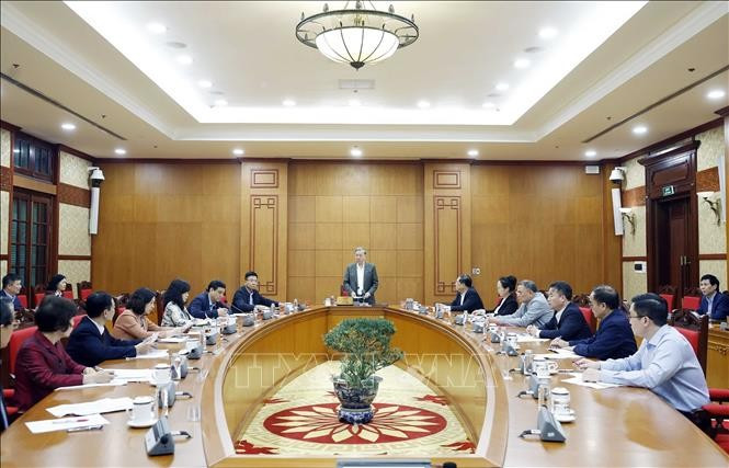 An overview of the working session on the enforcement of Party and State’s policies and guidelines for persons with disabilities in Hanoi on December 3 (Photo: VNA)