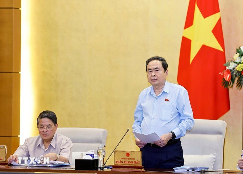 National Assembly Chairman Tran Thanh Man speaks at the event (Photo: VNA)