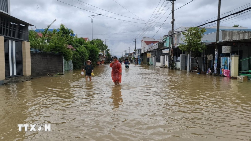 Flooding in Dien Dien commune, Khanh Hoa province. (Photo: VNA)