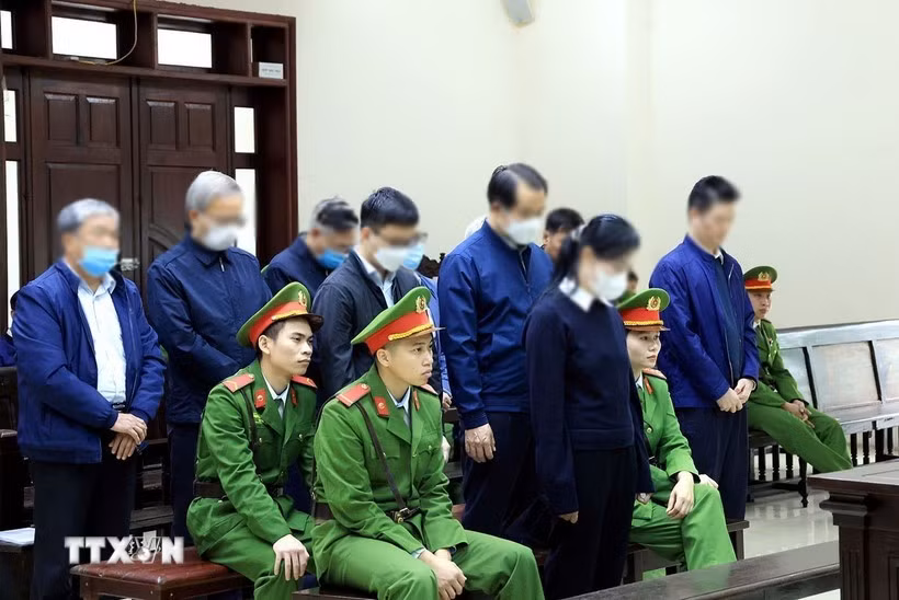 Defendants at the court (Photo: VNA)