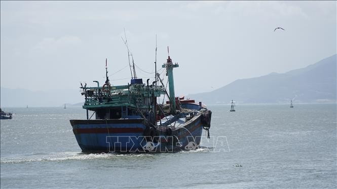 A fishing vessel from Gia Lai province heads out to sea. (Photo: VNA)