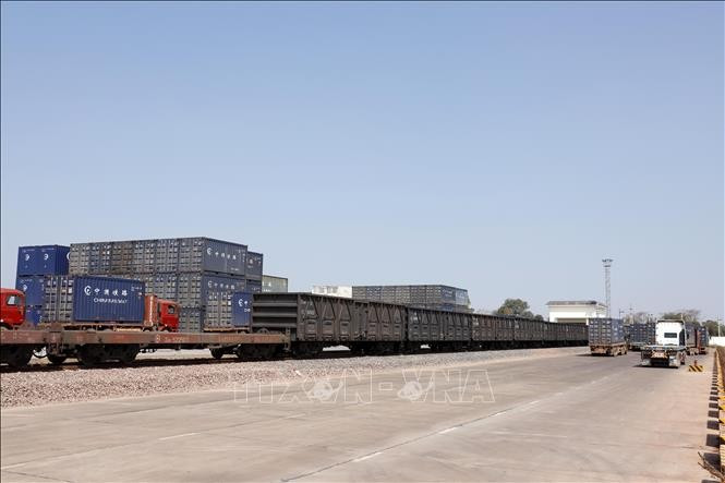 A corner of the cargo station in Vientiane, part of the Laos–China railway system. (Photo: VNA)