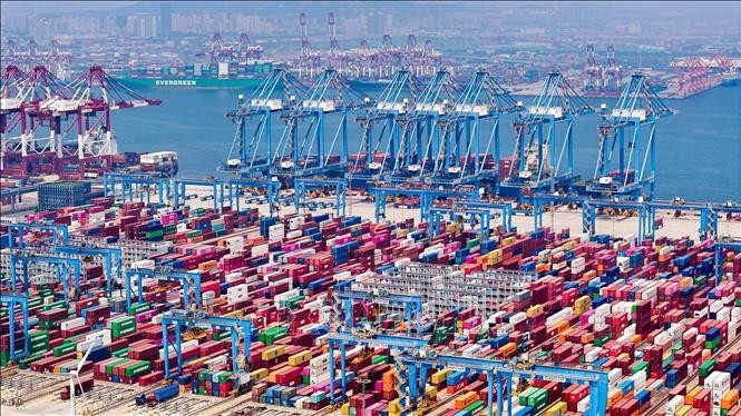 A cargo port in Tianjin, China. (Photo: Xinhua/VNA)