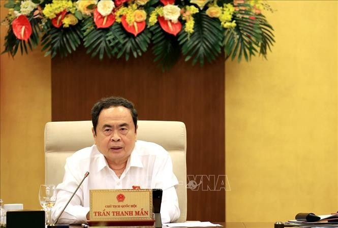 National Assembly Tran Thanh Man speaks at the meeting. (Photo: VNA)