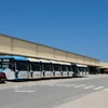 Kim Long Motor buses at the Chan May–Lang Co Economic Zone (Photo: VNA)