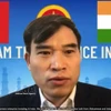 Vietnamese Trade Counsellor in India Bui Trung Thuong speaks at the online seminar. (Photo: VNA)