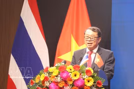 Nguyen Van Khoi, Vice Chairman of the municipal People's Committee, speaks at the ceremony. Photo: VNA