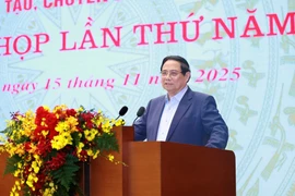 Prime Minister Pham Minh Chinh chairs the fifth meeting of the Government’s Steering Committee for science, technology, innovation, digital transformation and Project 06 in Hanoi on November 15, 2025. Photo: VNA