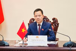 Trinh Xuan An, a full-time National Assembly deputy from the Committee on Defence, Security and Foreign Affairs and Vice Chairman of the 15th-term Young National Assembly Deputies Group, atteds the third consultative meeting of the Young Parliamentarians of AIPA (YPA) on April 28, 2026. Photo: VNA