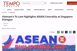 Tempo's article on the keynote address delivered by General Secretary of the Communist Party of Vietnam Central Committee and State President To Lam at the 23rd Shangri-La Dialogue in Singapore. Photo published by VNA