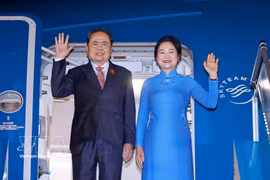 National Assembly Chairman Tran Thanh Man and his spouse depart Hanoi to attend the 152nd Assembly of the Inter-Parliamentary Union (IPU-152) in Istanbul, Türkiye. Photo: VNA