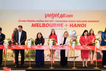 On the new flight route, two round-trip flights using the wide-body Airbus A330 aircraft are operated weekly on Tuesdays and Saturdays. (Photo: VNA)
