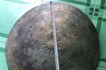 Dong Son-era drum surface found in Dong Thap province