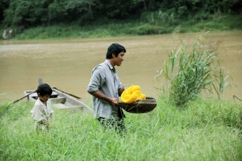 Father and Son on screen in Uruguay