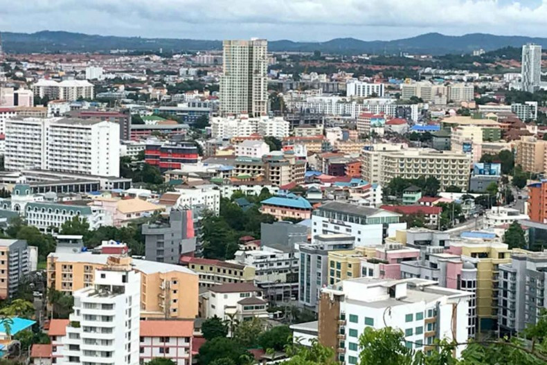 An aerial view of property in Pattaya (Bangkok Post file photo)