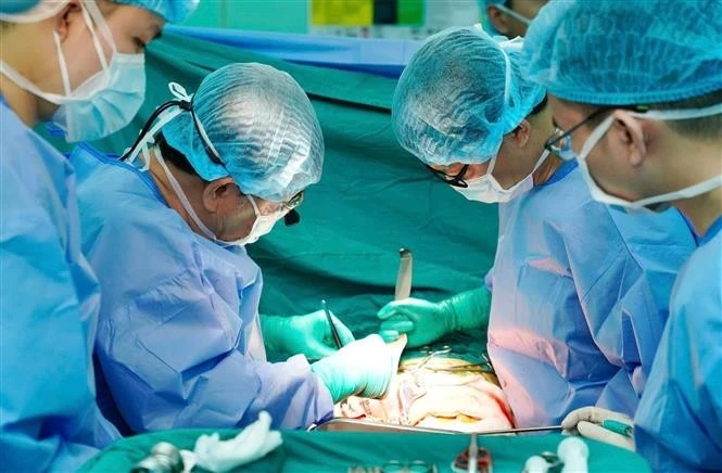 Over 200 health professionals from the University Medical Centre Ho Chi Minh City (UMC) successfully perform organ procurement and transplantation on January 25. (Photo: VNA)