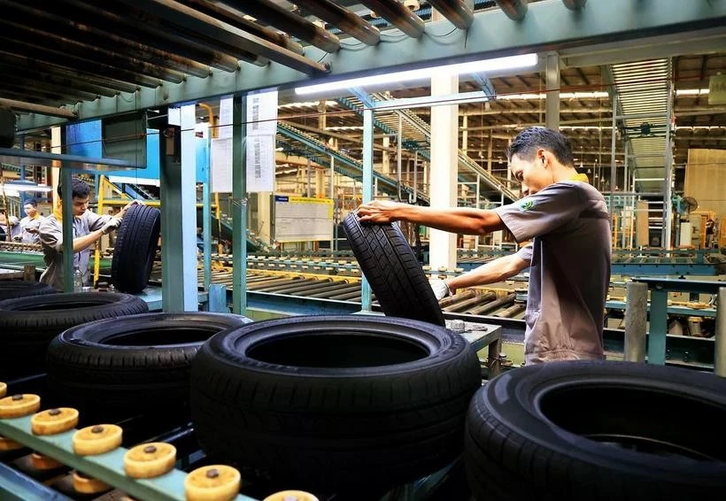 An automobile tire factory of Sailun Vietnam Co., Ltd. in Phuoc Dong Industrial Park in Tay Ninh province. (Photo: VNA)