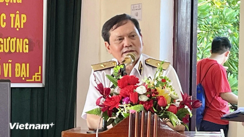 Rear Admiral Pham Van Luyen, Vice Chairman of the Politics Department of the Vietnam People’s Navy (Photo: VietnamPlus) Truong Sa 4.webp