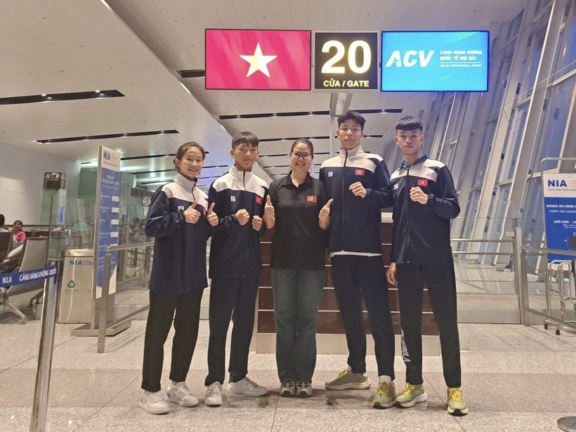The Vietnamese athletes leave for Bahrain on late August 26 for the Asian Youth Mixed Martial Arts Championships 2025. (Photo: VNA)