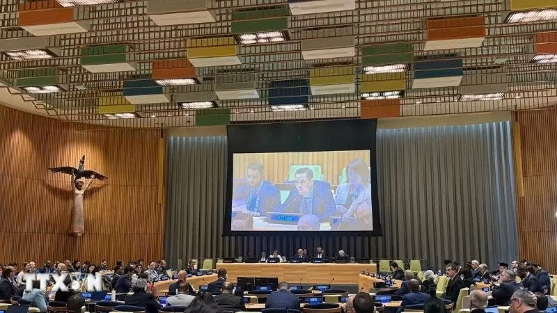 Ambassador Dang Hoang Giang, Vietnam’s Permanent Representative to the UN speaks at the event (Photo: VNA)