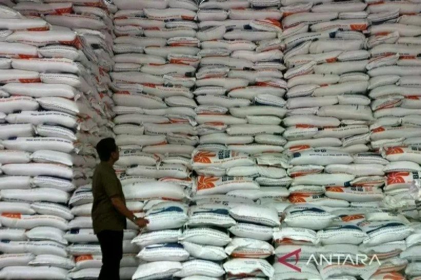 Indonesia's government rice reserves at the Perum Bulog warehouse, Aceh Regional Office, Siron Village, Aceh Besar district, Aceh (Photo: ANTARA) 