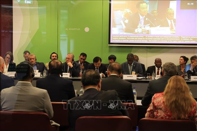 Deputy Minister Nguyen Hoang Hiep, attends the Global Platform for Disaster Risk Reduction (GP2025) in Geneva, Switzerland, June 4. (Photo: VNA)