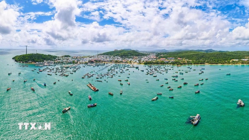 A fishing vessel anchorage area in An Giang province. (Photo: VNA)