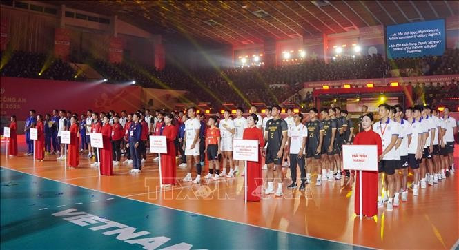 International police volleyball tournament 2025 kicks off in HCM City (Photo: VNA)