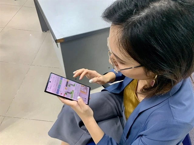 A woman placing a shopping order online. (Photo: baotintuc.vn)