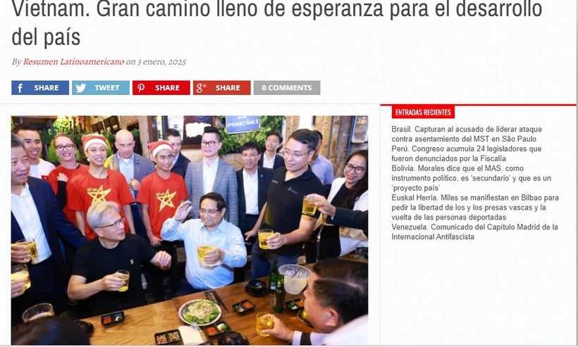 The article published by Resumen Latinoamericano (Screenshot photo)