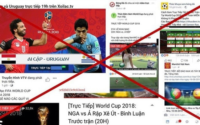 Numerous football piracy websites in Vietnam. (Photo: laodong.vn) 