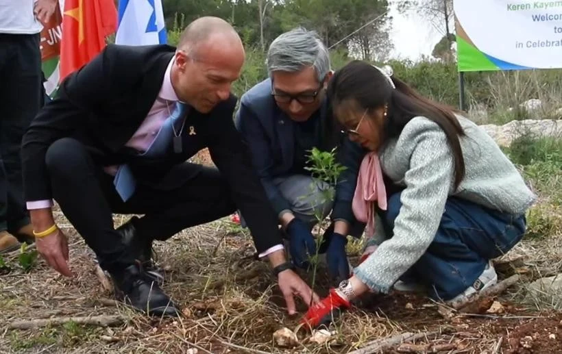 Vietnamese embassy joins Israel’s tree planting festival in Ben Shemen Forest (Photo: VNA)