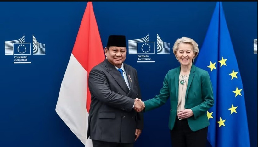 Indonesian President Prabowo Subianto and EU chief Ursula von der Leyen announced a "political agreement" to conclude a free trade deal on Jul 13, 2025. (Photo: channelnewsasia.com) 
