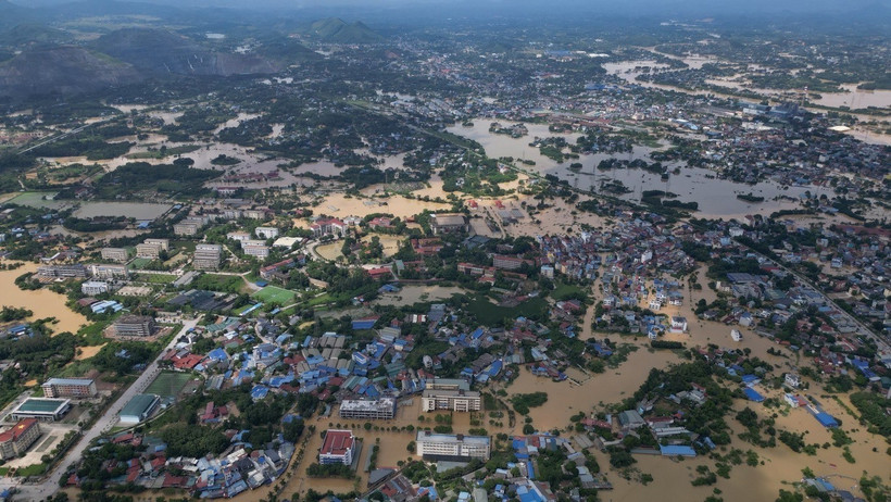 A flooded area in Tan Thinh ward, Thai Nguyen province.( Photo:VNA)
