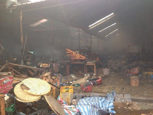 Vietnamese market in Laos on fire ảnh 1 Vietnamese market in Laos on fire ảnh 1
