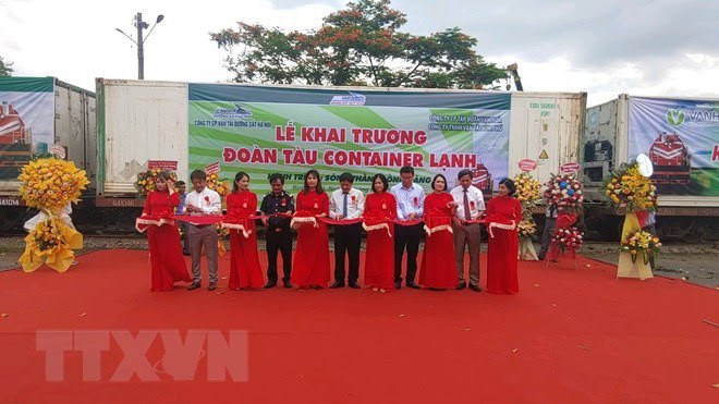 Refrigerated container train linking Binh Duong to China inaugurated ảnh 1