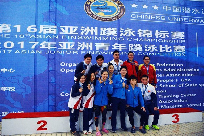 Vietnam ranks third in continental Finswimming tourney ảnh 1
