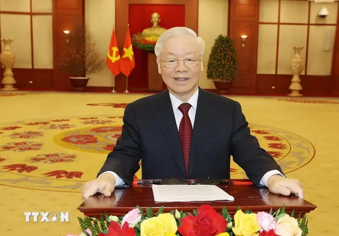 Party leader of Vietnam extends New Year greetings to Laos, Cambodia ảnh 1