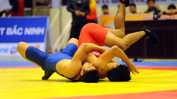 Vietnam triumphs at regional wrestling champs ảnh 1