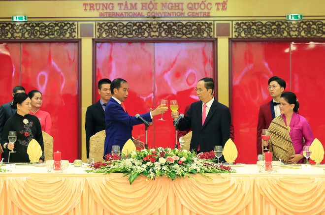 Banquet hosted in honour of Indonesian President Widodo ảnh 1 Banquet hosted in honour of Indonesian President Widodo ảnh 1
