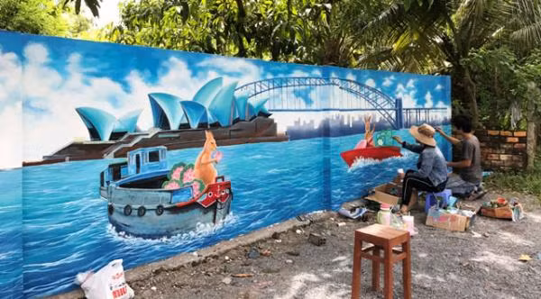 VN-Australia mural village in Dong Thap to attract visitors ảnh 1