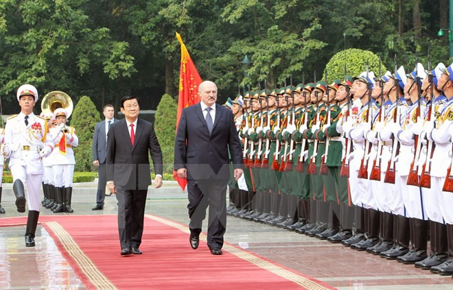 Vietnamese, Belarusian Presidents hold talks ảnh 1 Vietnamese, Belarusian Presidents hold talks ảnh 1